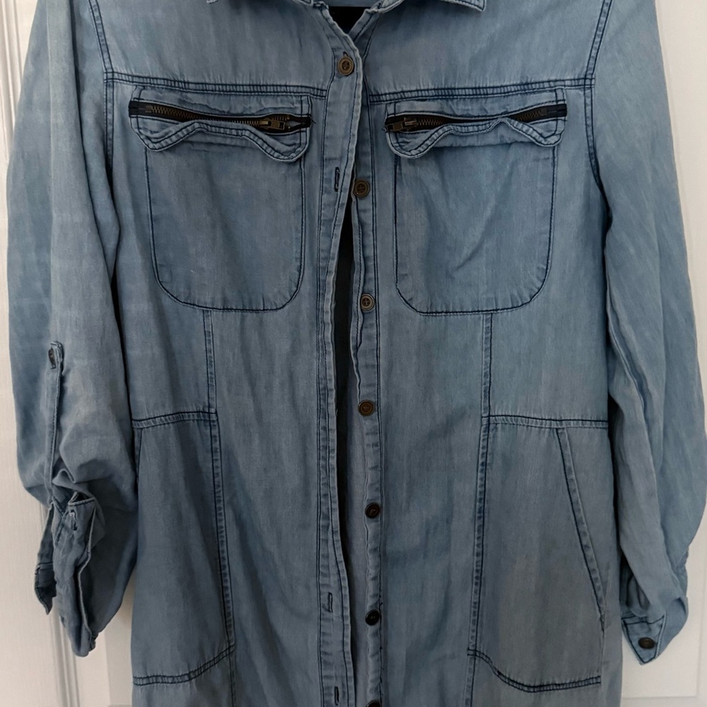Casual Light Blue Women's Jean Jacket